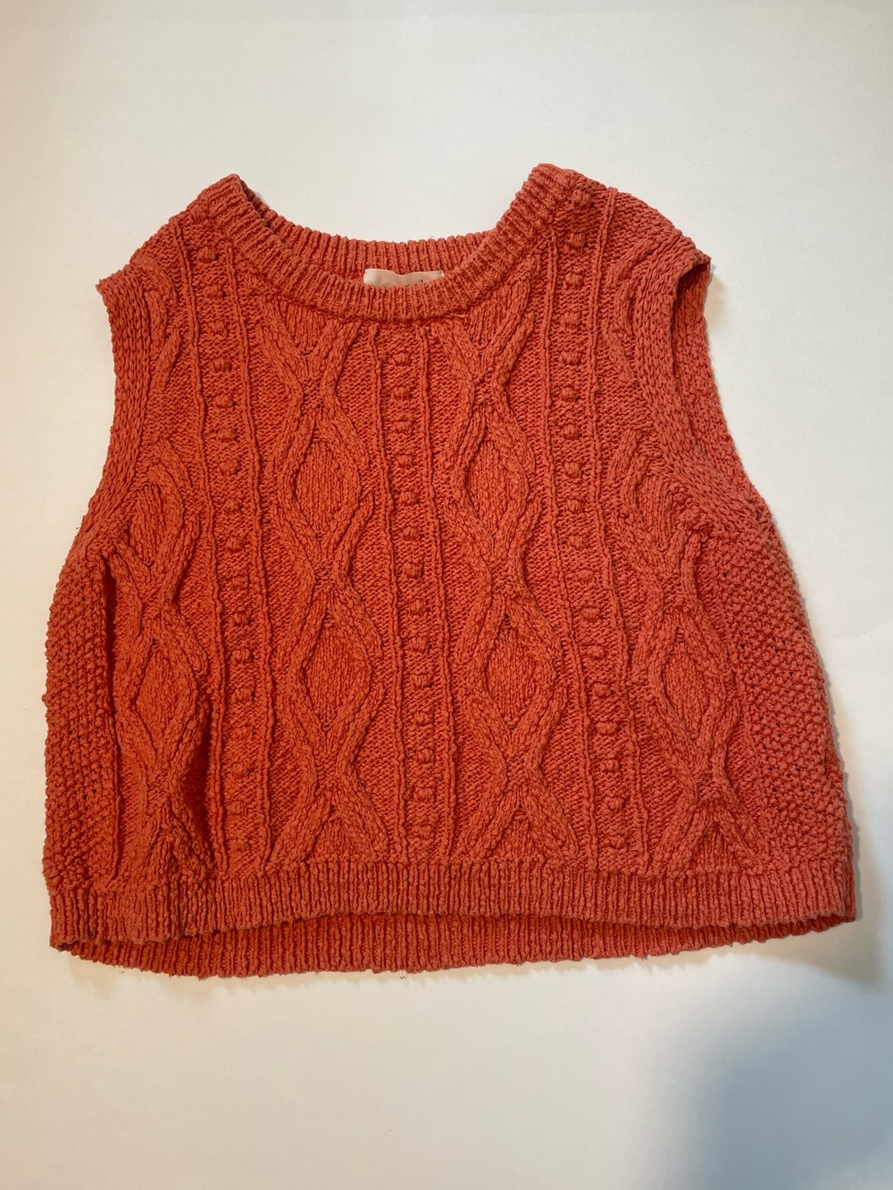 Orange Cable Knit Sleeveless Sweater Vest - Universal Threads
